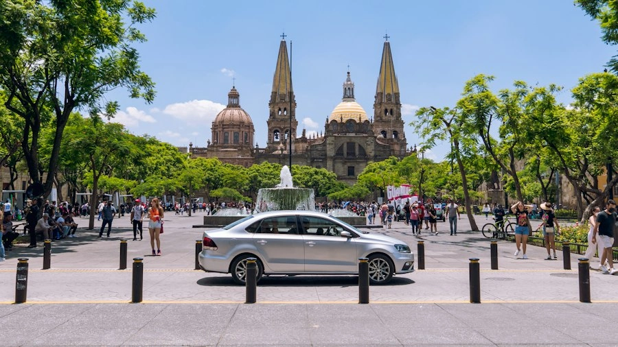 Catedral de Guadalajara vista desde la plaza, centro histórico de Guadalajara, Jalisco